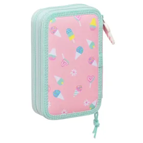 Double zīmuļu futrālis Peppa Pig Ice cream Rozā Piparmētra 12.5 x 19.5 x 4 cm (28 Daudzums)